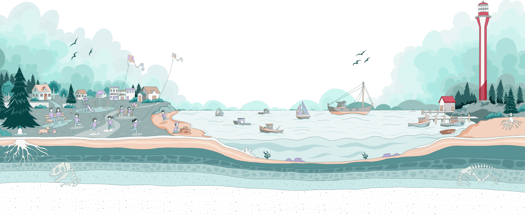 Atlantic Canada landscape illustration